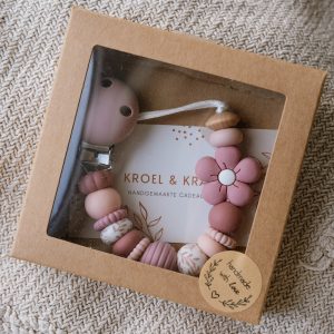 Speenkoord Puffy Flower – (met naam)